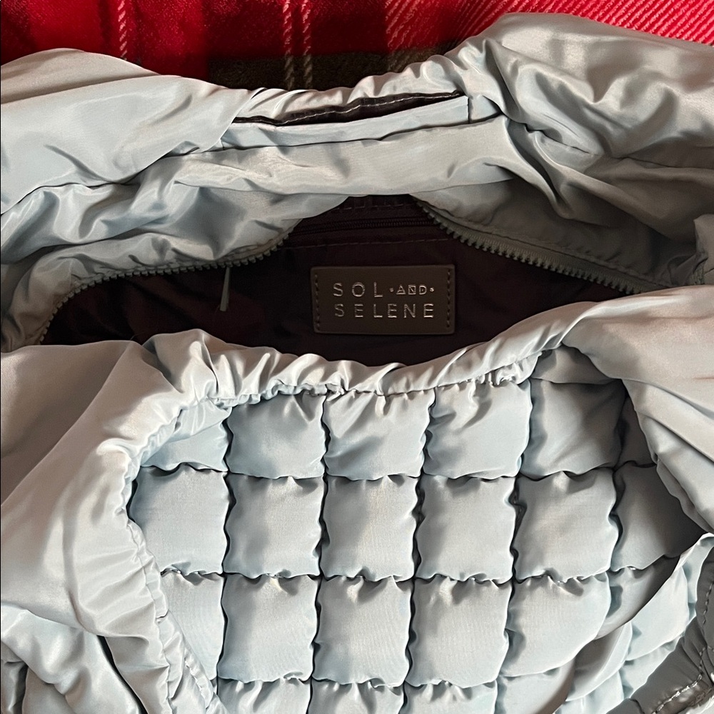 Sol and Selene Light Gray Quilted bag - New ! Light blue/ smoke free / pet free